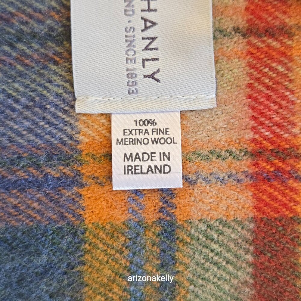 NWT John Hanly Extra Fine Merino Wool Plaid Scarf - Picture 5 of 10